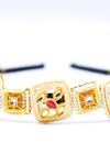 Foot Fuel_Gold Beads, Crystals, Stones Studded Hairband _Online_at_Aza_Fashions