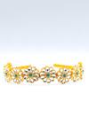 Foot Fuel_Gold Beads, Crystals Flower Shaped Hairband _Online_at_Aza_Fashions