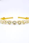 Foot Fuel_Gold Beads, Crystals, Stones Tear Drop Studded Hairband _Online_at_Aza_Fashions