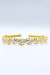 Shop_Foot Fuel_Gold Crystals, Beads, Stones Embellished Hairband _at_Aza_Fashions
