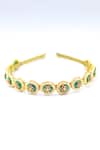 Buy_Foot Fuel_Gold Beads, Crystals Floral Carved Hairband _at_Aza_Fashions
