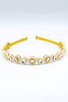 Shop_Foot Fuel_Gold Crystals, Beads Embellished Hairband _at_Aza_Fashions