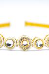 Foot Fuel_Gold Crystals, Beads Embellished Hairband _Online_at_Aza_Fashions