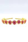 Shop_Foot Fuel_Gold Crystals Blossom Studded Hair Band _at_Aza_Fashions
