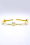 Foot Fuel_Gold Pearls, Crystals Petite Bloom Quad And Studded Hair Band _Online_at_Aza_Fashions