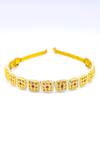 Buy_Foot Fuel_Gold Beads Geometric Broach Hairband _at_Aza_Fashions