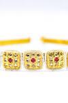 Foot Fuel_Gold Beads Geometric Broach Hairband _Online_at_Aza_Fashions