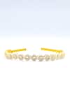 Shop_Foot Fuel_Gold Crystals, Beads Circular Embellished Hairband _at_Aza_Fashions