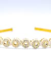 Foot Fuel_Gold Crystals, Beads Circular Embellished Hairband _Online_at_Aza_Fashions