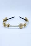 Buy_Foot Fuel_Gold Crystals Harmony Bloom And Bead Studded Hair Band _at_Aza_Fashions