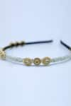 Shop_Foot Fuel_Gold Beads Oval Crystal Embellished Brooch Hairband _at_Aza_Fashions