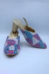 Buy_Foot Fuel_Multi Color Sequins, Zari, Yaad Aate Hai Anchor Thread Embellished Heels _at_Aza_Fashions