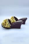 Buy_Foot Fuel_Maroon Chains Coin Love Embellished Wedges _Online_at_Aza_Fashions