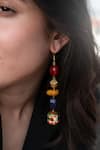 Do Taara Multi Color Diamonds, Stones Navratan Kundan Dangler Earrings Online at Aza Fashions Do Taara_Multi Color Diamonds, Stones Navratan Kundan Dangler Earrings _Online_at_Aza_Fashions