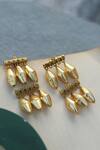 Shop_Do Taara_Gold Plated Tribal Prism Dangler Earrings _at_Aza_Fashions