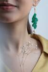 Do Taara_Green Pearls, Stones Natural Cluster Dangler Earrings _Online_at_Aza_Fashions