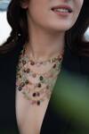 Buy_Do Taara_Multi Color Natural Stones Layered Embellished Necklace_at_Aza_Fashions