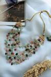 Shop_Do Taara_Multi Color Natural Stones Layered Embellished Necklace_at_Aza_Fashions