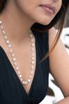 Buy_Do Taara_Pink Natural Stone And Pearl Embellished Necklace _at_Aza_Fashions