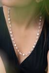 Do Taara_Pink Natural Stone And Pearl Embellished Necklace _Online_at_Aza_Fashions