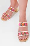 Buy_Sole House_Multi Color Sequin Floral Magic Hand Embroidered Block Heels _at_Aza_Fashions