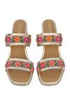 Shop_Sole House_Multi Color Sequin Floral Magic Hand Embroidered Block Heels _at_Aza_Fashions