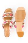 Sole House_Multi Color Sequin Floral Magic Hand Embroidered Block Heels _at_Aza_Fashions