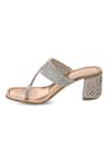 Buy_Sole House_Rose Gold Cutwork Kolhapuri Block Heels _Online_at_Aza_Fashions