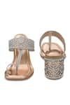 Shop_Sole House_Rose Gold Cutwork Kolhapuri Block Heels _Online_at_Aza_Fashions