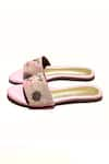 Soleart_Pink Bead Enchanted Bloom Embroidered Sliders _Online_at_Aza_Fashions