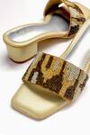 Shop_Soleart_Gold Bead Bedazzled Embroidered Heels _Online_at_Aza_Fashions