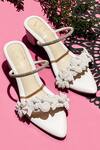 Buy_Soleart_White Bead Island 3d Floral Embroidered Heels _at_Aza_Fashions