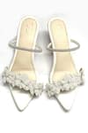 Shop_Soleart_White Bead Island 3d Floral Embroidered Heels _at_Aza_Fashions