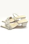 Soleart_White Bead Island 3d Floral Embroidered Heels _Online_at_Aza_Fashions