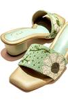 Shop_Soleart_Green Bead Enchanted Bloom Embroidered Heels_Online_at_Aza_Fashions