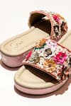 Shop_Soleart_Multi Color Sequin Birdsong 3d Flower Embroidered Wedges _Online_at_Aza_Fashions