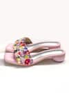 Soleart_Multi Color Sequin Petal Parade Pearl Embroidered Rounded Heels _Online_at_Aza_Fashions