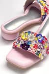 Shop_Soleart_Multi Color Sequin Petal Parade Pearl Embroidered Rounded Heels _Online_at_Aza_Fashions