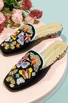 Buy_Soleart_Multi Color Bead Flutterflies Embroidered Mules _at_Aza_Fashions