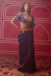 Buy_Pink City by Sarika_Purple Silk Chanderi Embroidery Marodi Lehenga Saree With Blouse _at_Aza_Fashions