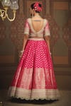 Shop_SHIKHAR SHARMA_Pink Banarasi Paisley Woven Round And Floral Bridal Lehenga Set _at_Aza_Fashions