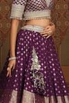 SHIKHAR SHARMA_Purple Banarasi Paisley Woven V Neck Bridal Lehenga Set _Online_at_Aza_Fashions