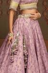 Shop Shikhar Sharma Purple Lehenga Cotton Shimmer Chanderi Embroidered Abstract Petal Pattern Set Online at Aza Fashions Shop_Shikhar Sharma_Purple Lehenga Cotton Shimmer Chanderi Embroidered Abstract Petal Pattern Set _Online_at_Aza_Fashions