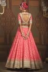 Shop_SHIKHAR SHARMA_Pink Lehenga Cotton Shimmer Chanderi Flower Petal Abstract Pattern Set _at_Aza_Fashions
