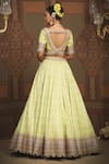 Shop_SHIKHAR SHARMA_Green Lehenga Cotton Shimmer Chanderi Embroidered Gota Leaf Set _at_Aza_Fashions