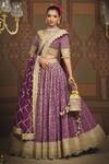 Buy_Shikhar Sharma_Purple Lehenga Cotton Shimmer Chanderi Embroidered Gota Leaf Set _at_Aza_Fashions