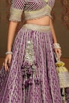 Shikhar Sharma_Purple Lehenga Cotton Shimmer Chanderi Embroidered Gota Leaf Set _at_Aza_Fashions