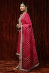 SHIKHAR SHARMA_Pink Kurta And Pant Silk Chanderi Embroidered Pearl V Neck Dori Set _at_Aza_Fashions