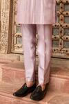 Shop_Abkasa_Purple Silk Amethyst Pintucked Kurta And Pant Set _Online_at_Aza_Fashions
