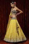 Shop_SHIKHAR SHARMA_Yellow Lehenga Cotton Shimmer Chanderi Embroidery Gota Work Blouse Set _Online_at_Aza_Fashions